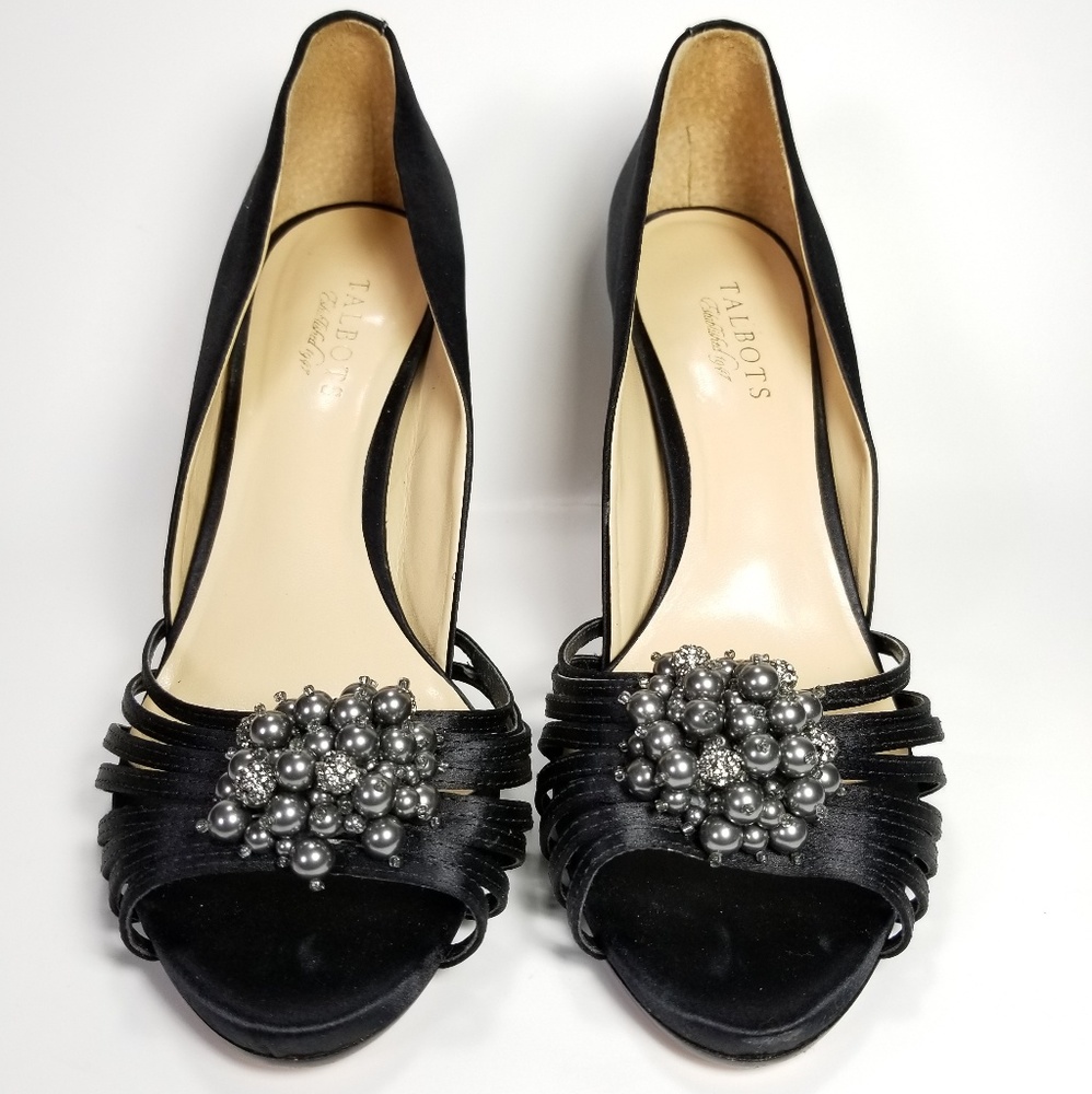 Talbots Black Beaded Heels